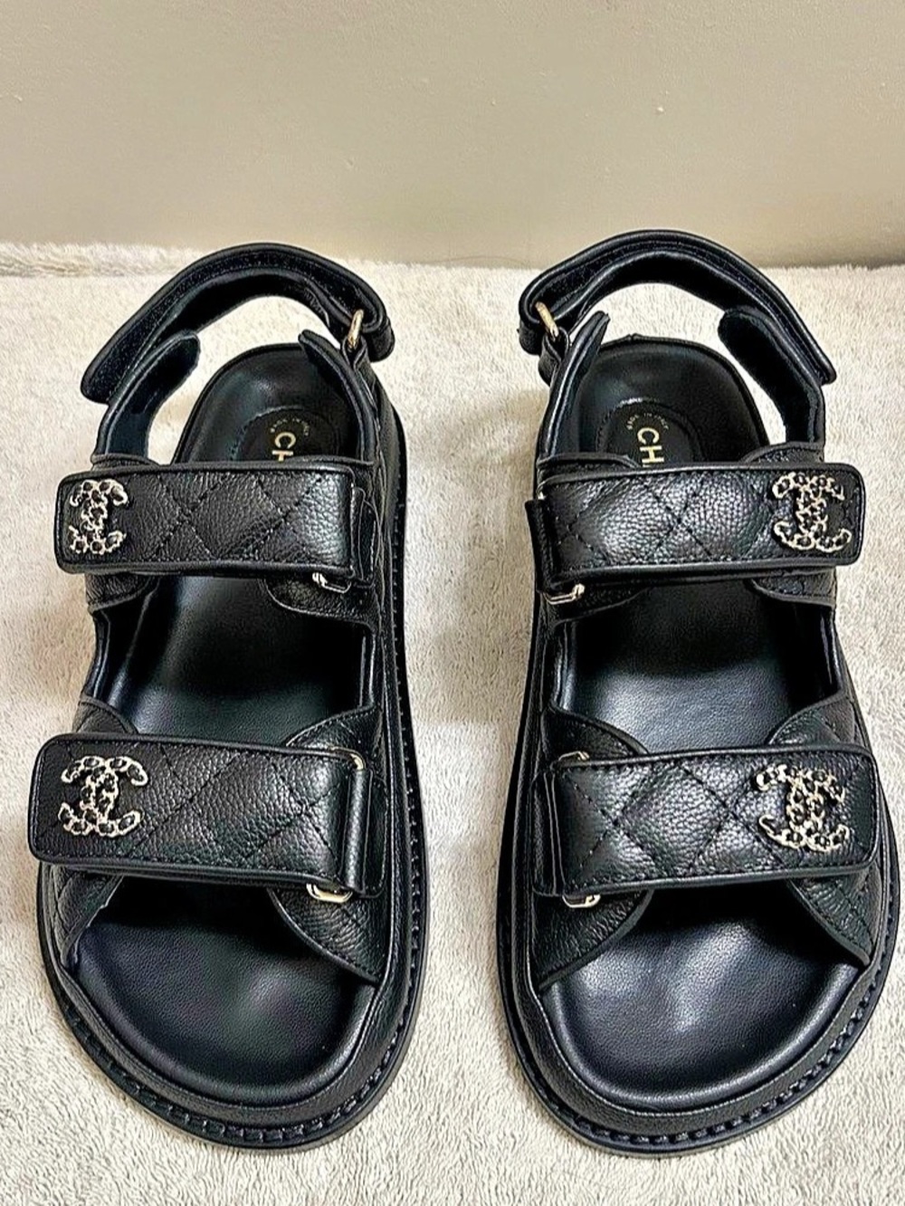 Chanel Quilted Dad Sandals Size 36 EU